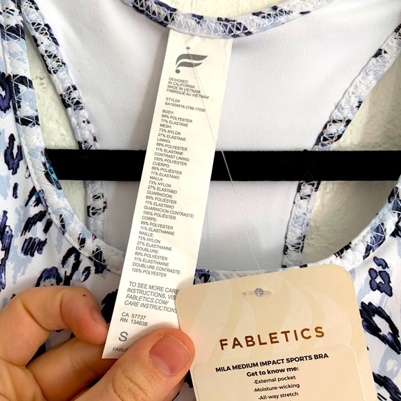 Mila cheetah medium impact Fabletics sports bra S - Picture 2 of 7